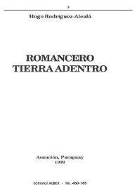 Romancero. Tierra adentro / Hugo Rodríguez Alcalá | Biblioteca Virtual Miguel de Cervantes
