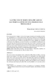 La otra voz de María Rosa de Gálvez: las traducciones de una dramaturga neoclásica / María Jesús García Garrosa | Biblioteca Virtual Miguel de Cervantes