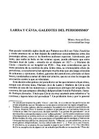 Larra y Cávia, galeotes del periodismo / María Angulo Egea | Biblioteca Virtual Miguel de Cervantes